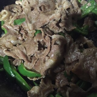 豚肉とピーマンの黒酢炒め